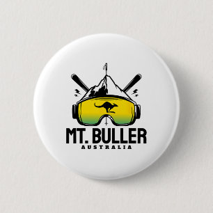 Mount Buller Australia Ski Retro Skifahren Button