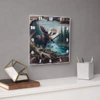 Mount by River im Wald Landschaft Kunst