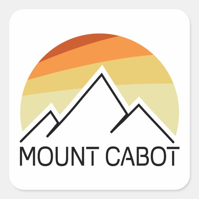 Mount Cabot New Hampshire Retro Quadratischer Aufkleber (Vorderseite)