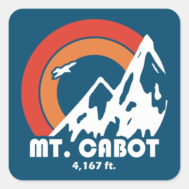 Mount Cabot New Hampshire Sun Eagle Quadratischer Aufkleber (Vorderseite)