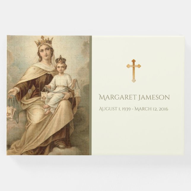 MOUNT CARMEL Jungfrau Mary Beerdigung Memorial Gästebuch (Vorderseite)