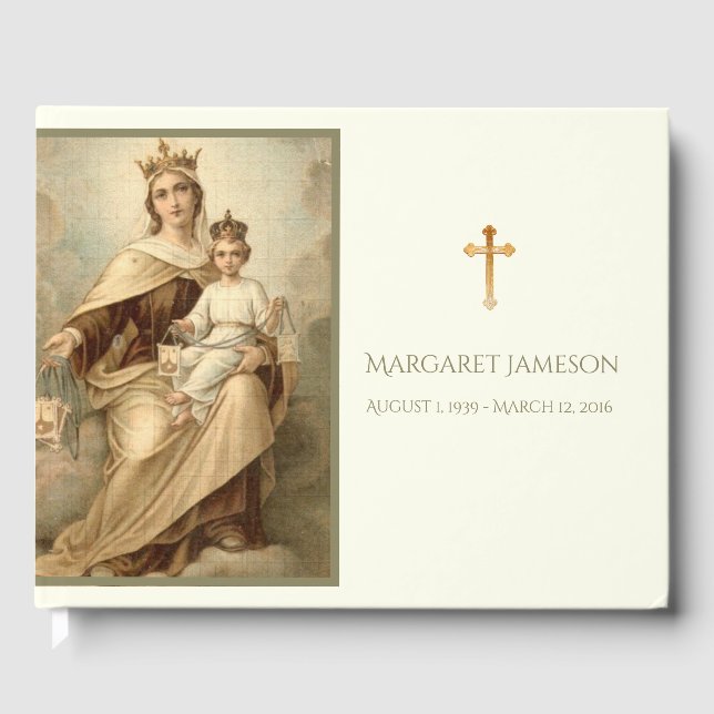 MOUNT CARMEL Jungfrau Mary Beerdigung Memorial Gästebuch (Vorderseite)