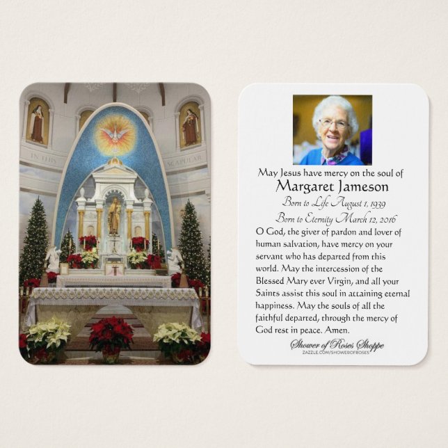 Mount Carmel Kenosha Beerdigung Gedenkkarte (Vorne & Hinten)