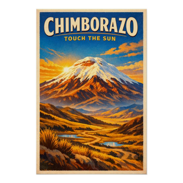 Mount Chimborazo, Ecuador, in einem klassischen Poster (Vorderseite)
