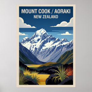 Mount Cook (Aoraki) Neuseeland V02 Poster