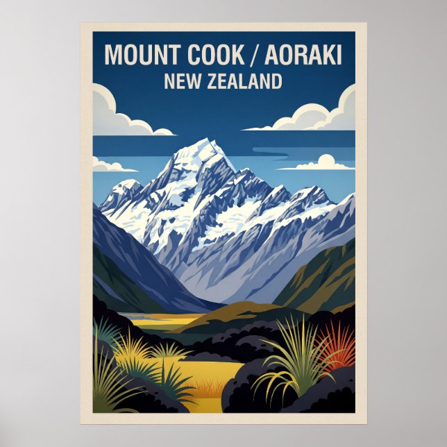 Mount Cook (Aoraki) Neuseeland V02 Poster (Vorne)