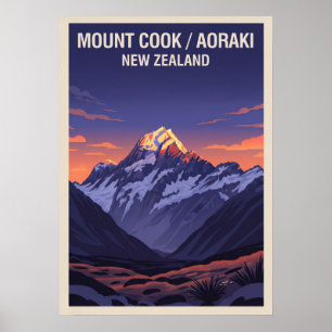 Mount Cook (Aoraki) Neuseeland V05 Poster