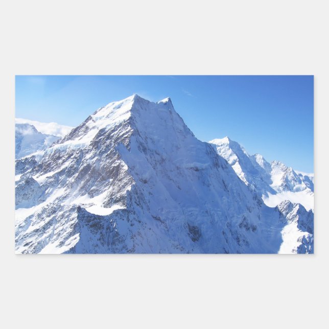 Mount Cook (Aoraki) Peak, Neuseeland Rechteckiger Aufkleber (Vorderseite)