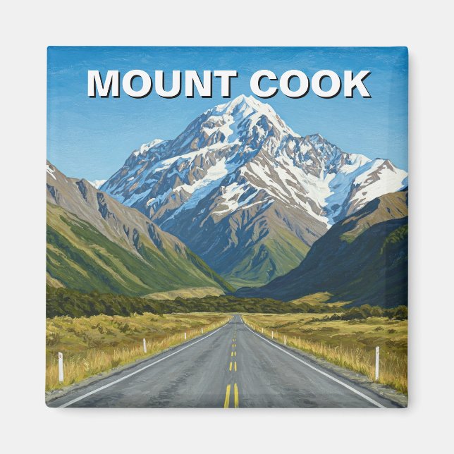 Mount Cook Nationalpark Neuseeland Magnet (Vorne)