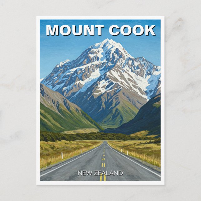 Mount Cook Nationalpark Neuseeland Postkarte (Vorderseite)