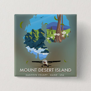 Mount Desert Island, Hancock Landkreis, Maine, USA Button