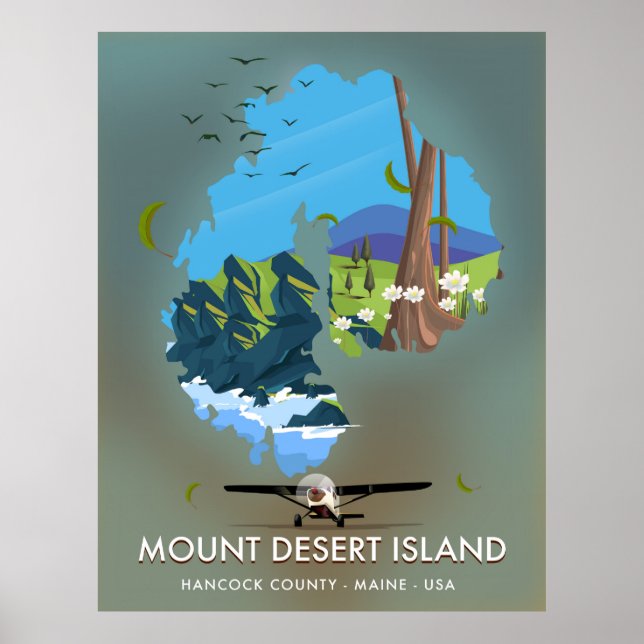 Mount Desert Island, Hancock Landkreis, Maine, USA Poster (Vorne)
