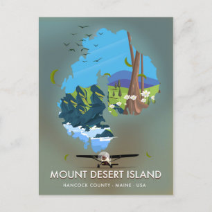 Mount Desert Island, Hancock Landkreis, Maine, USA Postkarte