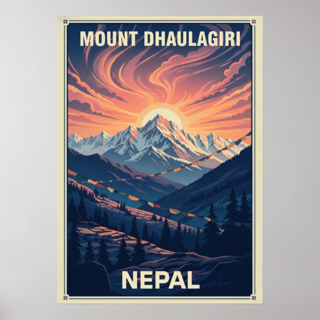 Mount Dhaulagiri Nepal V02 Poster (Vorne)