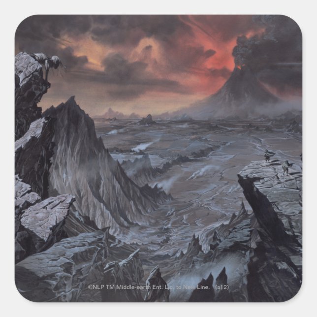 Mount Doom Quadratischer Aufkleber (Vorderseite)