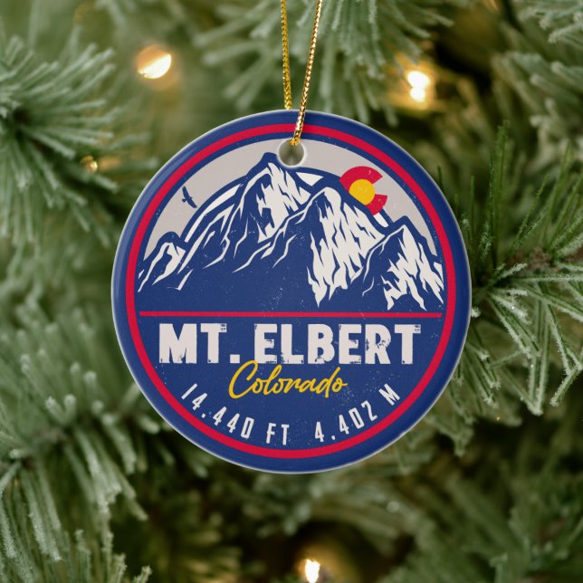 Mount Elbert - Colorado 14ers Fourteener Keramik Ornament (Baum)
