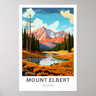 Mount Elbert Colorado Travel Print Poster