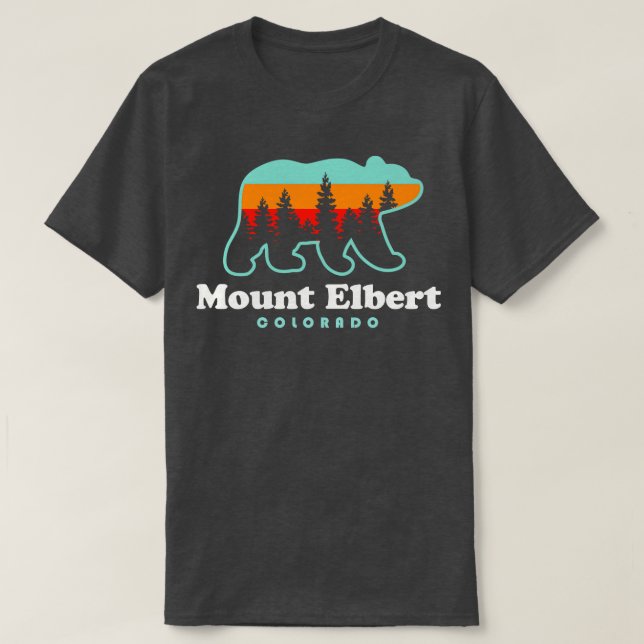 Mount Elbert Colorado Wanderbär Retro T-Shirt (Design vorne)