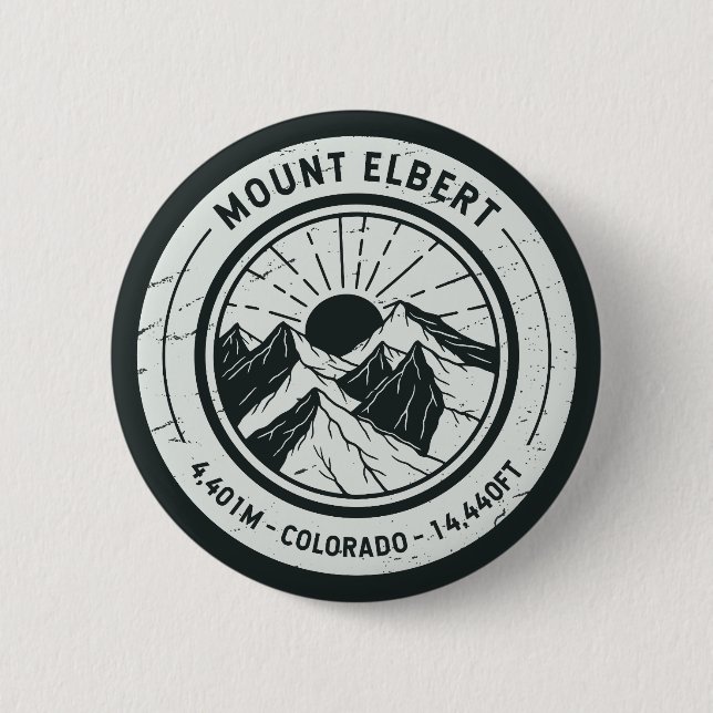 Mount Elbert Colorado Wandern Skifahren Button (Vorderseite)