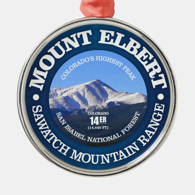 Mount Elbert Ornament Aus Metall (Vorne)