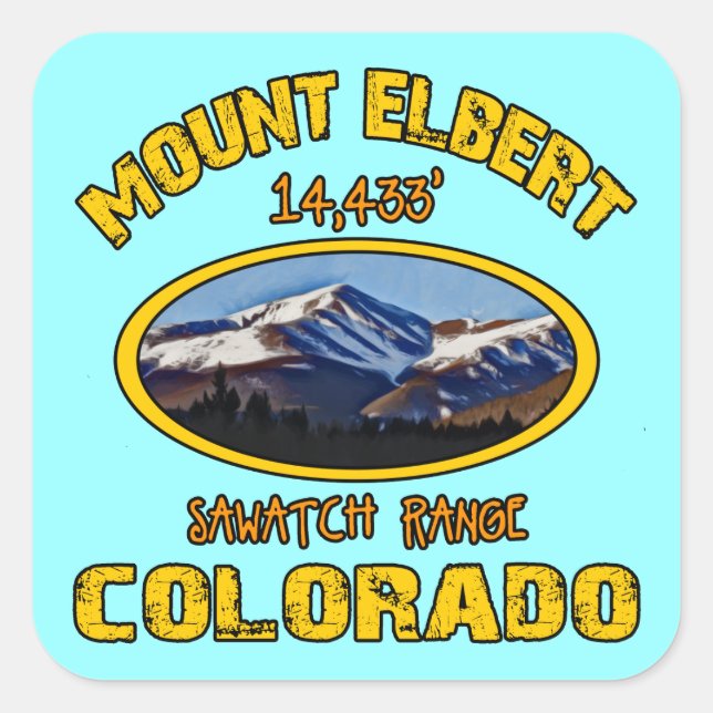 Mount Elbert Quadratischer Aufkleber (Vorderseite)