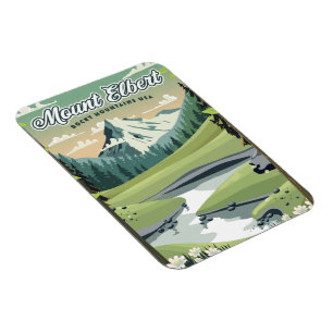 Mount Elbert Rocky Mountains Reiseplakat Magnet