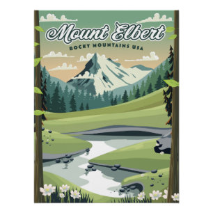 Mount Elbert Rocky Mountains Reiseplakat Poster