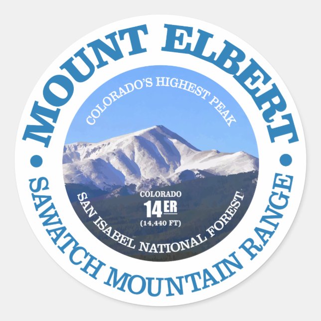 Mount Elbert Runder Aufkleber (Vorderseite)