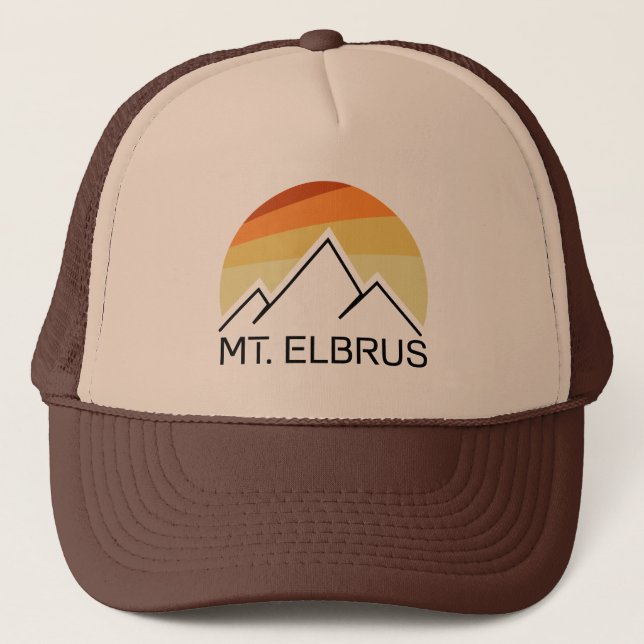 Mount Elbrus Russia Retro Truckerkappe (Vorderseite)