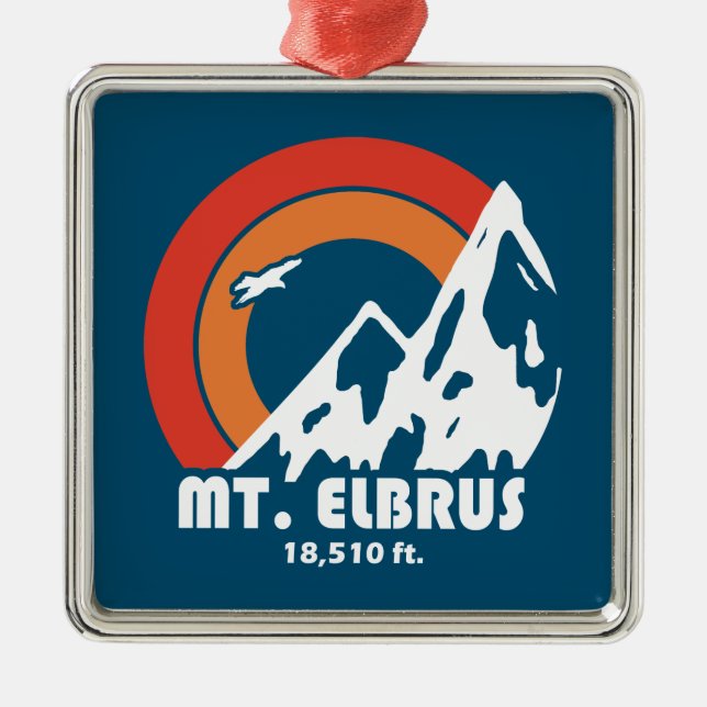 Mount Elbrus Russia Sun Eagle Ornament Aus Metall (Vorne)