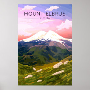 Mount Elbrus Russland Reiseplakat Poster