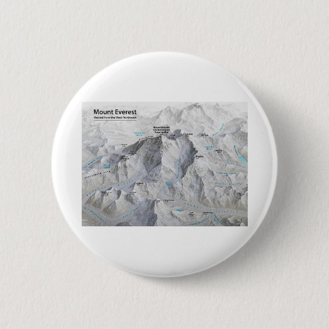 Mount Everest 3D Karte mit Labels Button (Vorderseite)