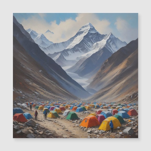 Mount Everest Base Camp, Nepal Magnetkarte (Vorderseite)