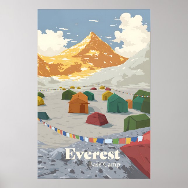 Mount Everest Basislager Reiseplakat Poster (Vorne)
