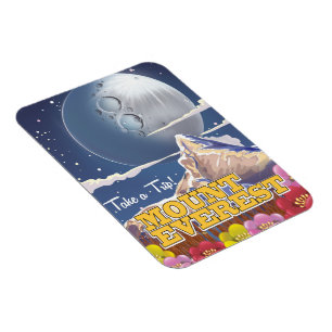 Mount Everest Cartoon-Reiseplakat Magnet