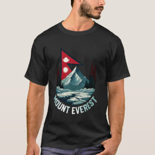Mount Everest Nepal Flag Himalaya Berg Erinner T-Shirt