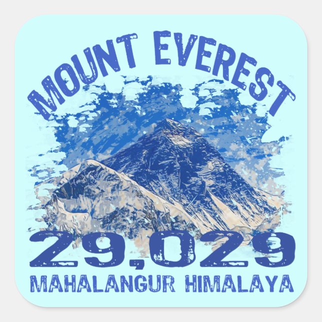 Mount Everest Quadratischer Aufkleber (Vorderseite)