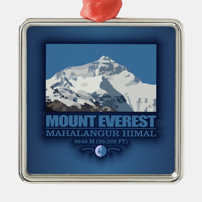 Mount Everest Silbernes Ornament (Vorne)
