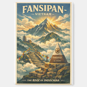 Mount Fansipan Vietnam Retro-Reise Magnet