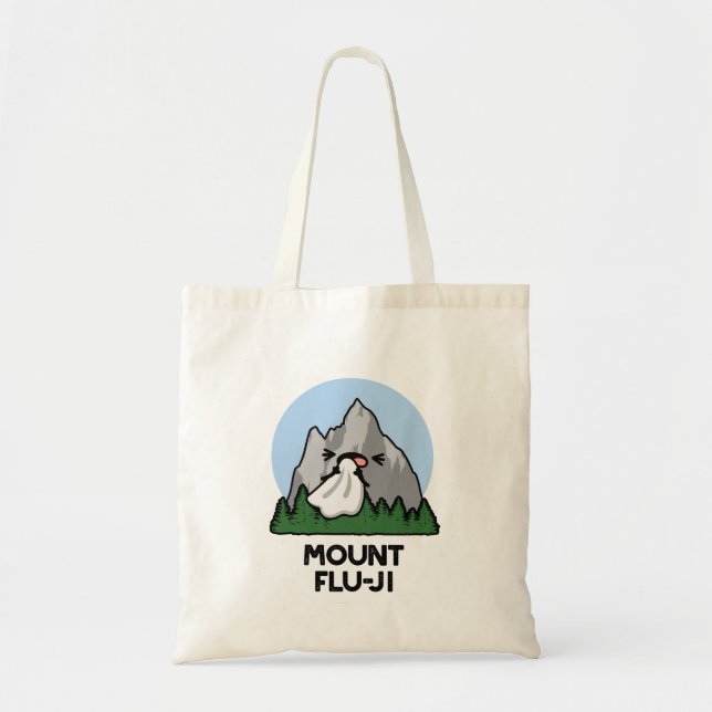 Mount Flu-ji Funny Mountain Pun Tragetasche (Vorne)