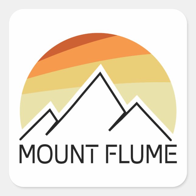 Mount Flume New Hampshire Retro Quadratischer Aufkleber (Vorderseite)