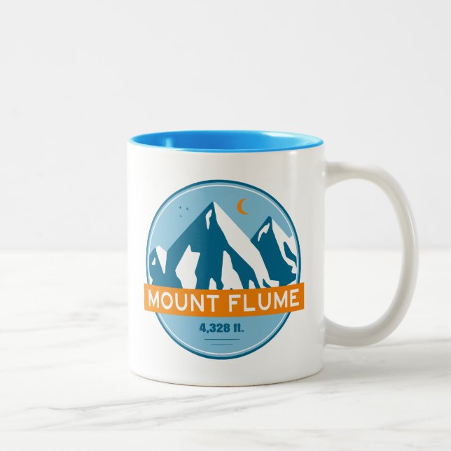 Mount Flume New Hampshire Stars Moon Zweifarbige Tasse (Rechts)