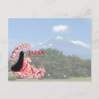 Mount Fuji and Princess Kaguya Japanese Postcard Postkarte