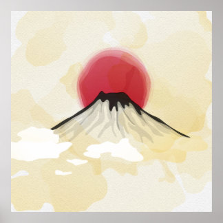 Mount Fuji Aqucolor-Abbildung Poster