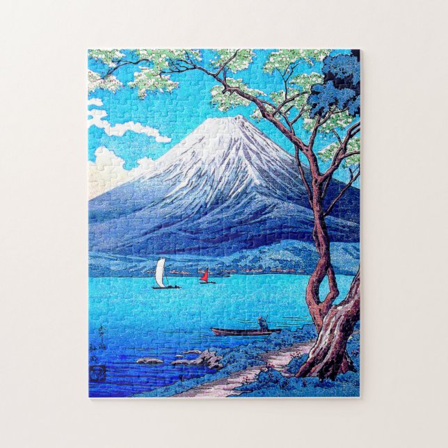 Mount Fuji Aussicht Vom Lake Yamanaka Jigsaw Puzzl (Vertikal)