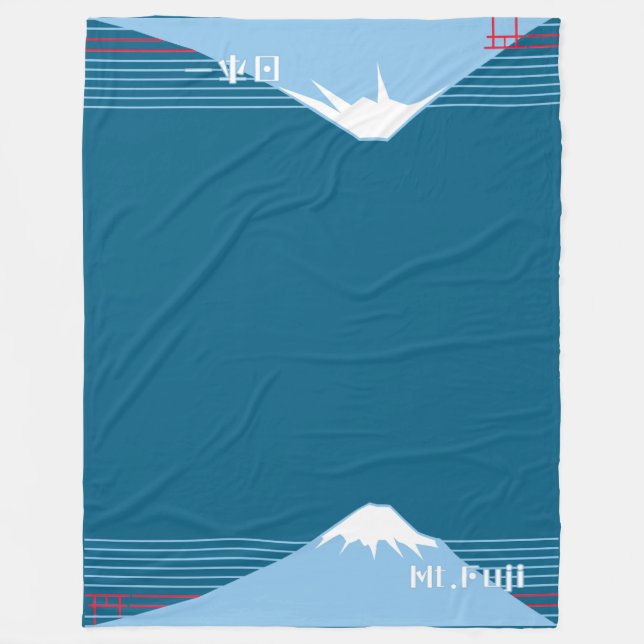 Mount Fuji Design Nippon1  Fleecedecke (Vorderseite)