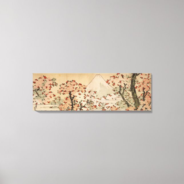 Mount Fuji hinter Kirschbäumen, Blume von Hokusai Leinwanddruck (Vorderseite)
