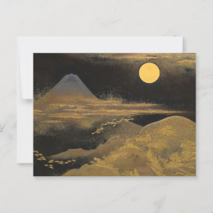 Mount Fuji im Mondlicht - Golden: Postkarte
