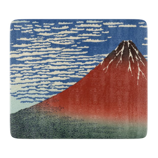 Mount Fuji in Clear Weather (Red Fuji) (Hokusai) Schneidebrett (Vorderseite)