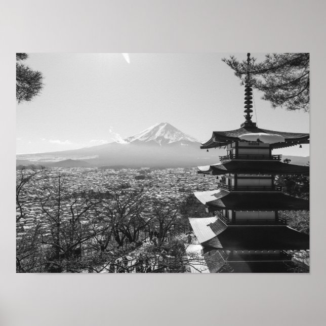 Mount Fuji Japan Landschaftliche Landschaft Poster (Vorne)